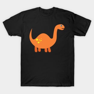 Cool Orange Apatosaurus Dinosaur. Cute Dino Cartoon. T-Shirt